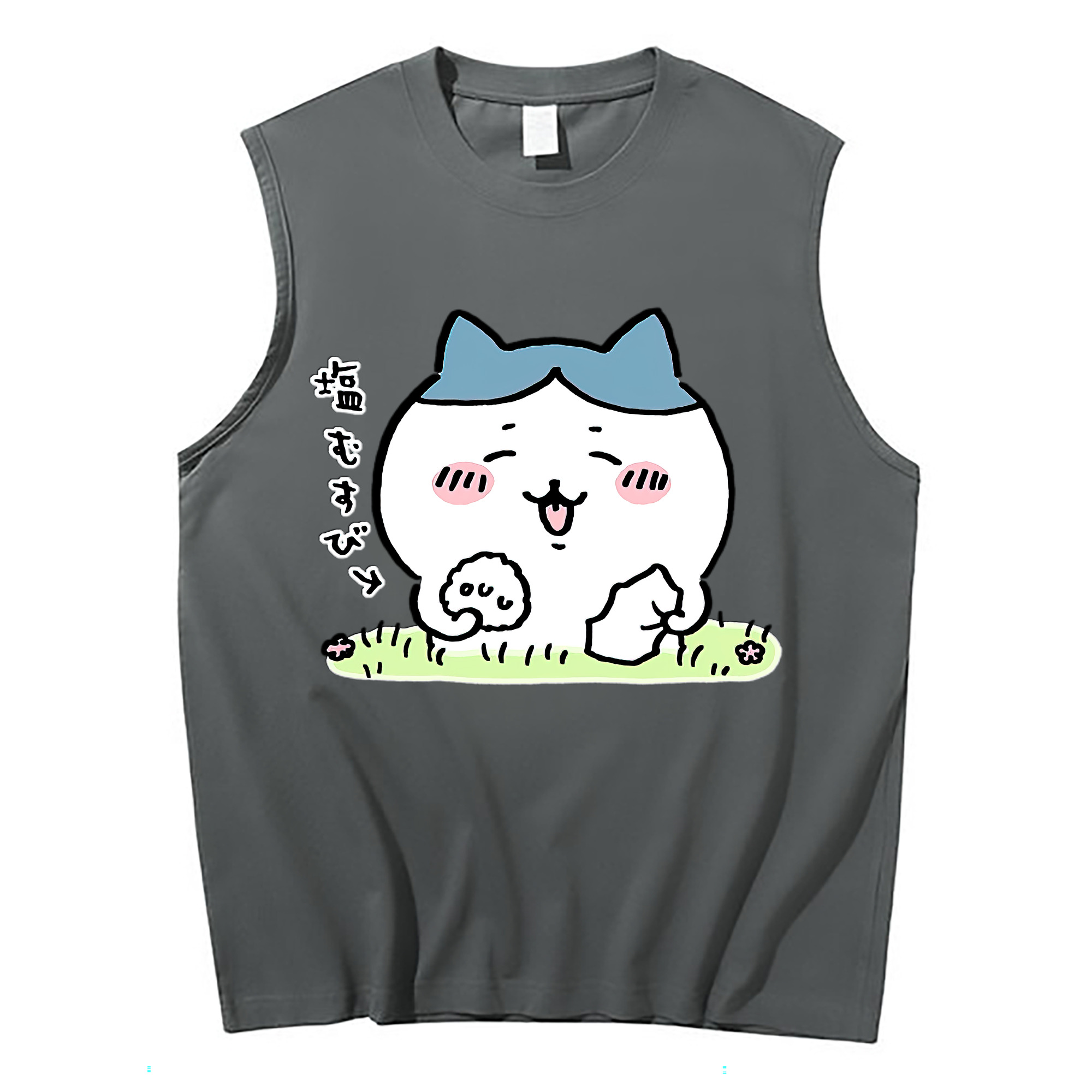 （画像用） ちいかわ ハチワレ Chii-kawa hachiware コットン100％タンクトップ（フロントプリント）
